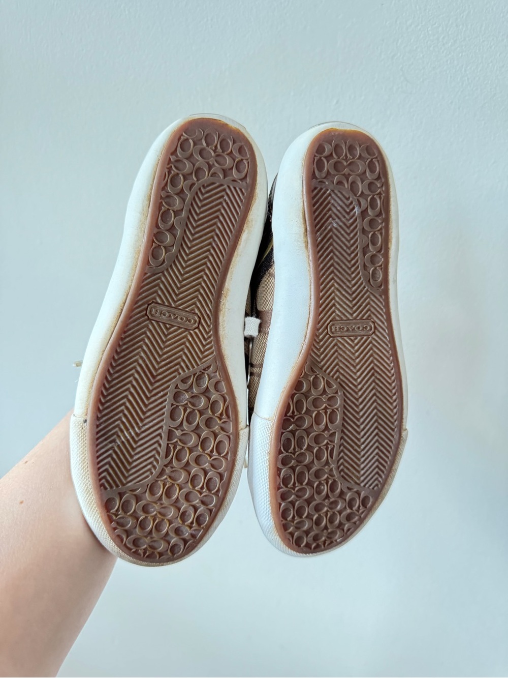 Coach Brown & Tan Monogram Low Top Sneakers - Picture 5 of 8